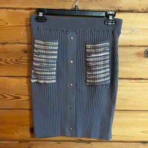 PXG Women’s Contrast Pocket Knit Skirt Gray size Medium